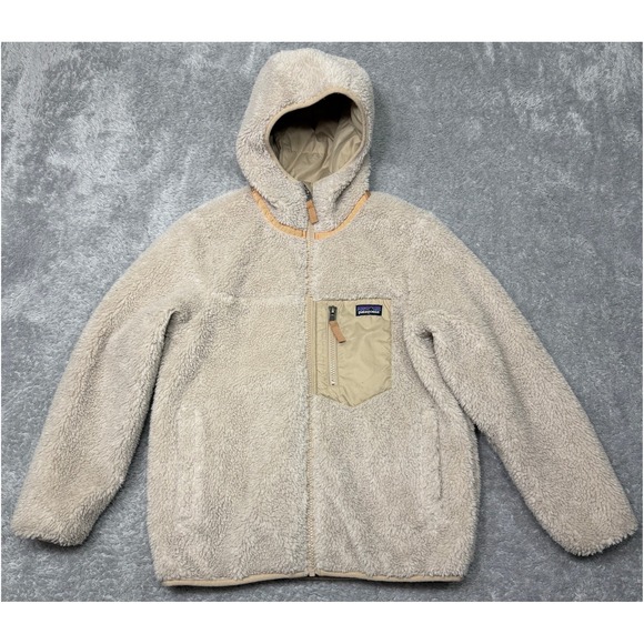 Patagonia Other - Patagonia Hoody Kids XL Tan Reversible Ready Freddy Fleece Puffer 68095FA22
